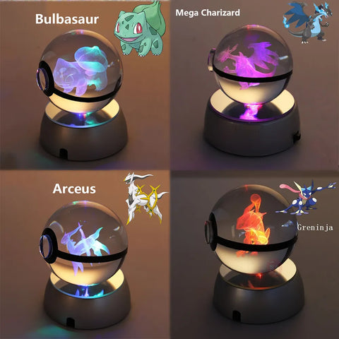 Pokeball Lumineuse en Cristal Pokémon