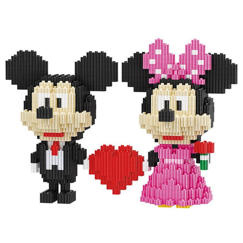 Mini blocs de construction 3D Mickey & Minnie, 803 pièces